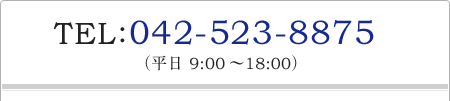 TEL:042-523-8875 (平日 9:00～18:00)